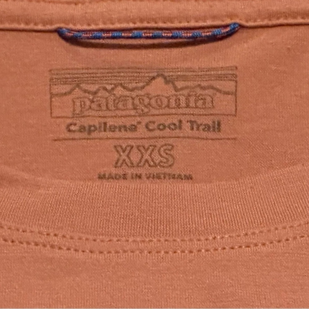 Patagonia Women's Sienna Clay Color Cap Cool Quick Dry Trail Shirt Size XX SMALL - Picture 3 of 4